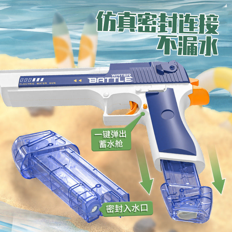 2025 cross-border kids' summer light-up fully automatic burst-fire rechargeable electric water gun glock - water toy for boys