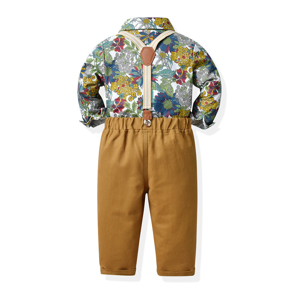 Boys' floral shirt set - new spring collection for boys - stylish shirt and pants set - little gentleman outfit - children's clothing