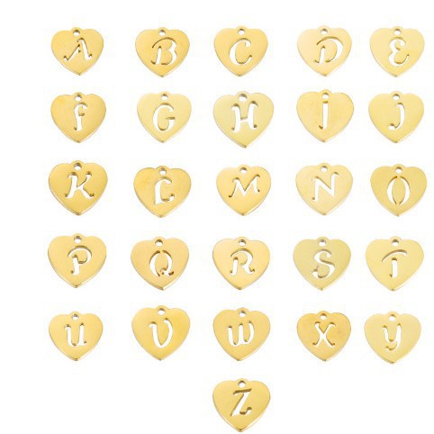 Amazon cross-border new arrival initial necklace stainless steel heart pendant clasp necklace fashionable elegant versatile women's necklace