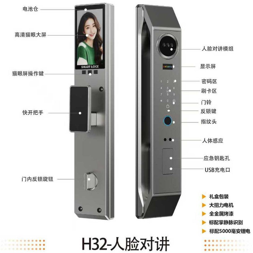 Tuya graffiti lock factory wholesale fingerprint lock face recognition smart door lock digital lock password lock security door