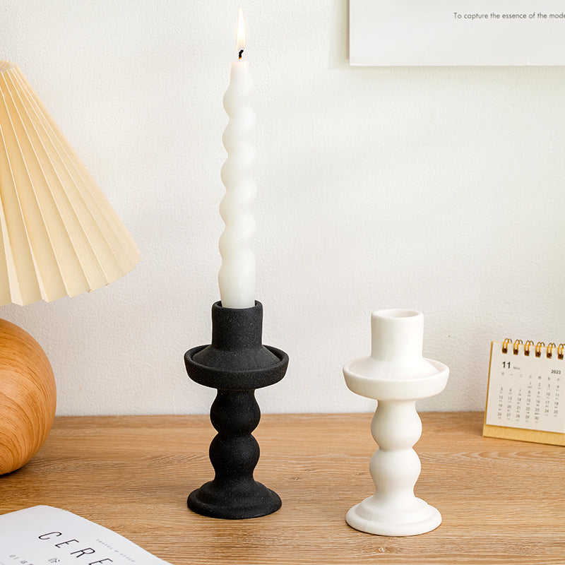 Nordic antique candle holder ceramic ornament simple home decoration festival desktop scented candle pedestal decoration props