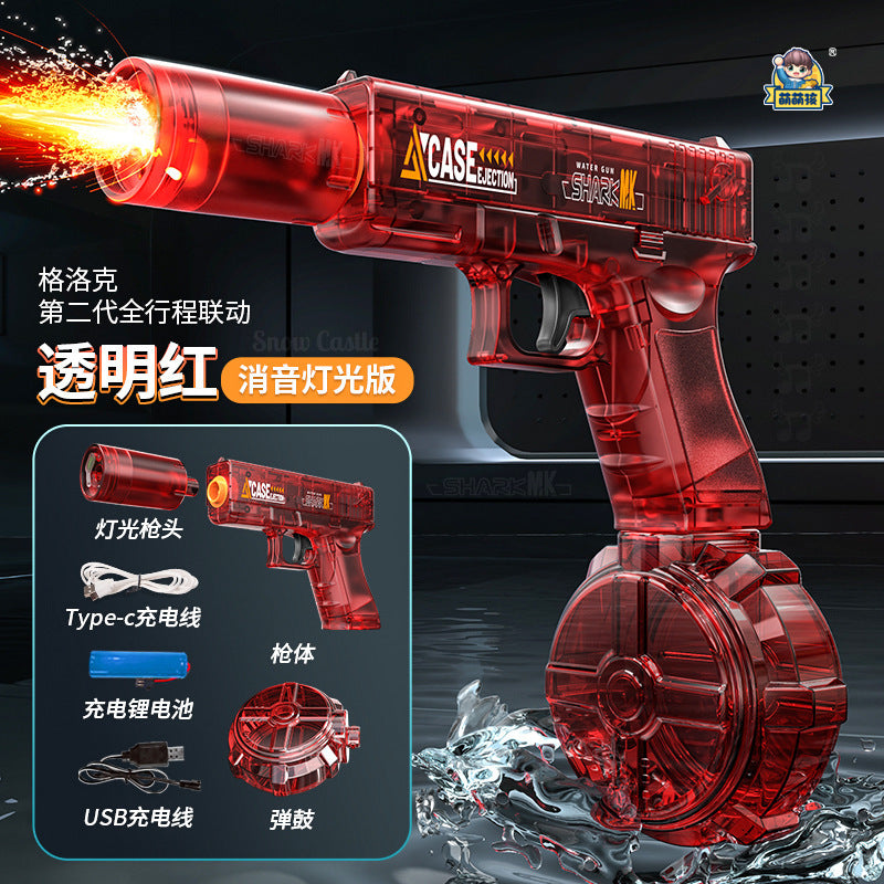 new arrival: summer automatic electric glock water gun with lights - outdoor toy for boys and girls, perfect for children's day gifts