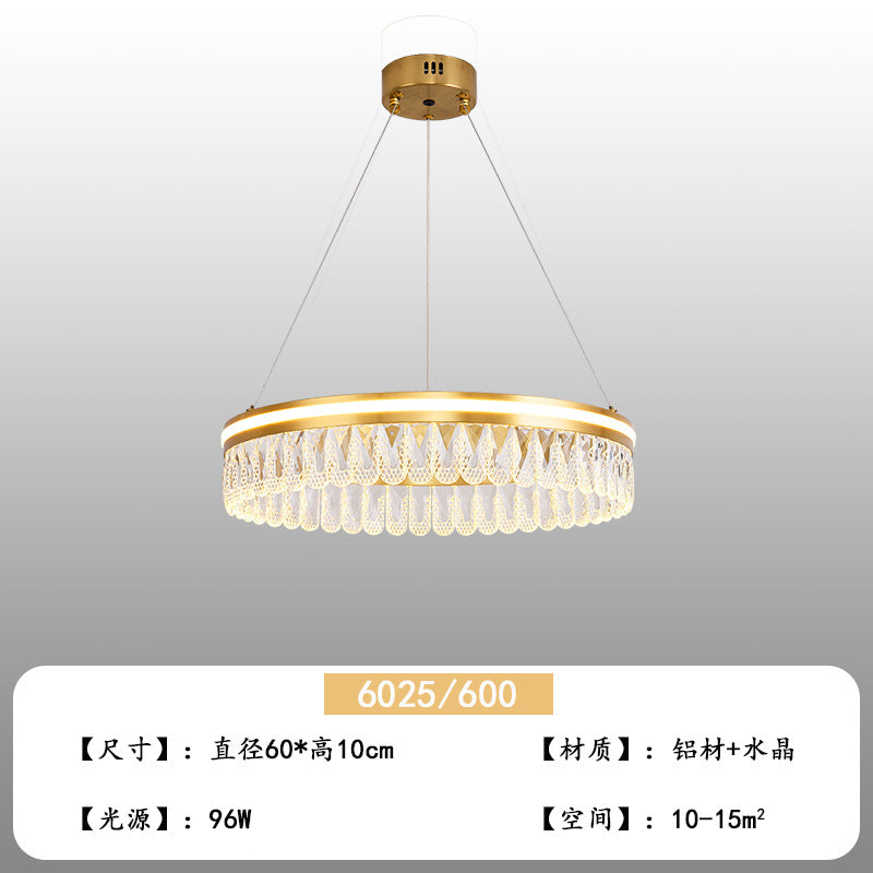 Italian light luxury crystal living room chandelier modern simple round master bedroom lighting creative dining room 2023 new