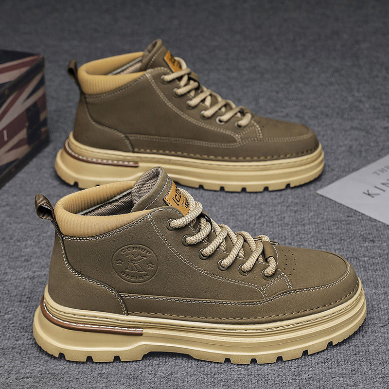 Men's spring new arrivals: british retro mid-cut martin boots, men's casual work shoes, trendy low-top ankle boots, leather shoes