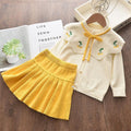 Girls' knitted dress set - spring/autumn  collection - baby dress, cardigan top, and knit sweater set for toddlers