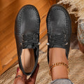 new cross-border retro soft leather soft sole non-slip middle-aged and elderly women's two-wear flats, moccasin shoes