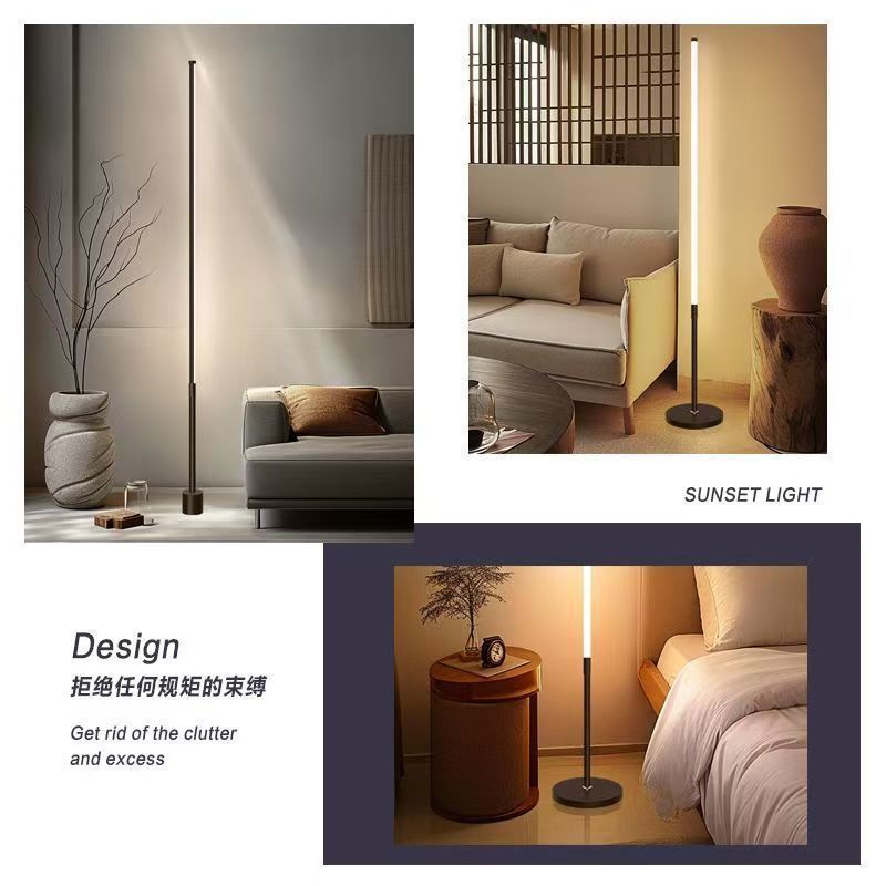 Floor lamp ins simple scandinavian led living room bedroom vertical table lamp bedside lamp corner popular eye protection atmosphere lamp