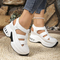 Summernew arrival wedge sandals women's toe-cap cut out air cushion women's exportplus sizeplatform shoesthick solevelcro women's sandals