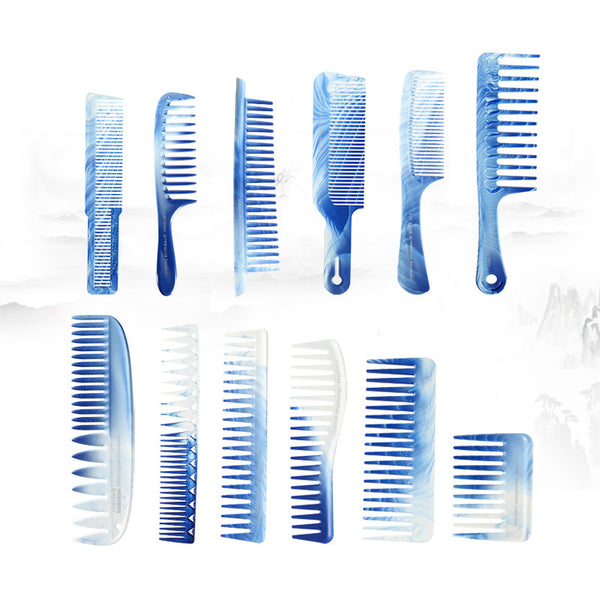 New hairdressing wide tooth comb big tooth straight hair comb big wave curly hair special comb oil hair comb blue and white porcelain big knife comb