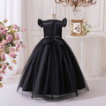 European and american newborn/first birthday dress - flutter sleeve tutu with bow, mesh skirt, flower girl princess dress, banquet/performance outfit