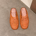 Transparent crystal shoes flats toe-cap half slippers for women outwear2025new arrivalcut out mesh shoes jelly shoes fashion sandals