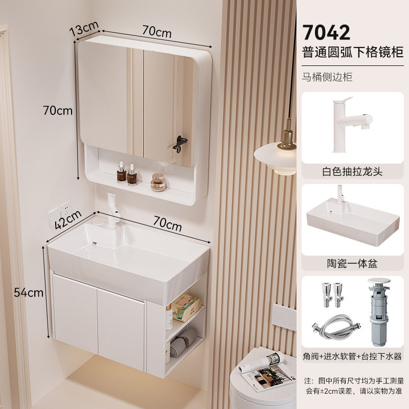 Waterproof honeycomb aluminum small apartment side open room storage bathroom cabinet combination ceramic wash basin washbasin washbasin