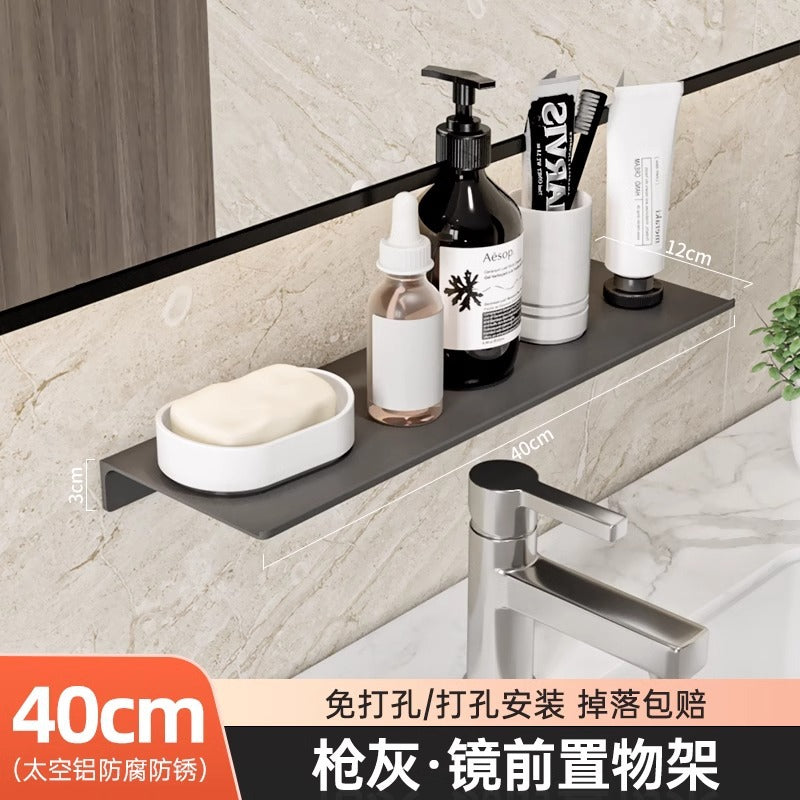 Nordic toilet rack wall hanging wall non-punching toilet bathroom washstand mirror front storage rack one board