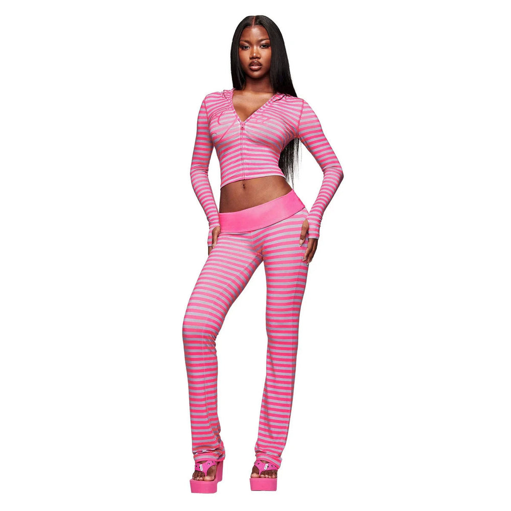 Ins cross-border summer new trendy brand printing hooded long-sleeved pants two-piece suit wholesale supply fashion women's clothing