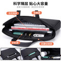 Business oxford cloth briefcase - men's large capacity tote bag, document bag, waterproof canvas office conference file bag