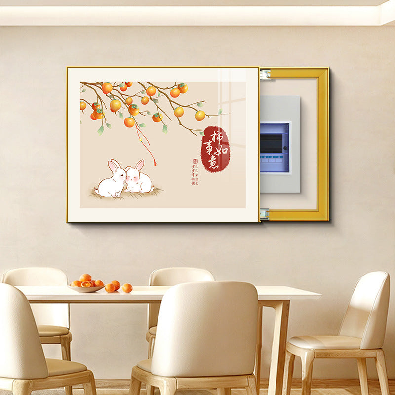 Nordic meter box decorative painting, no punching distribution box, electric switch box shielding hanging God of Wealth switch box, meter box mural