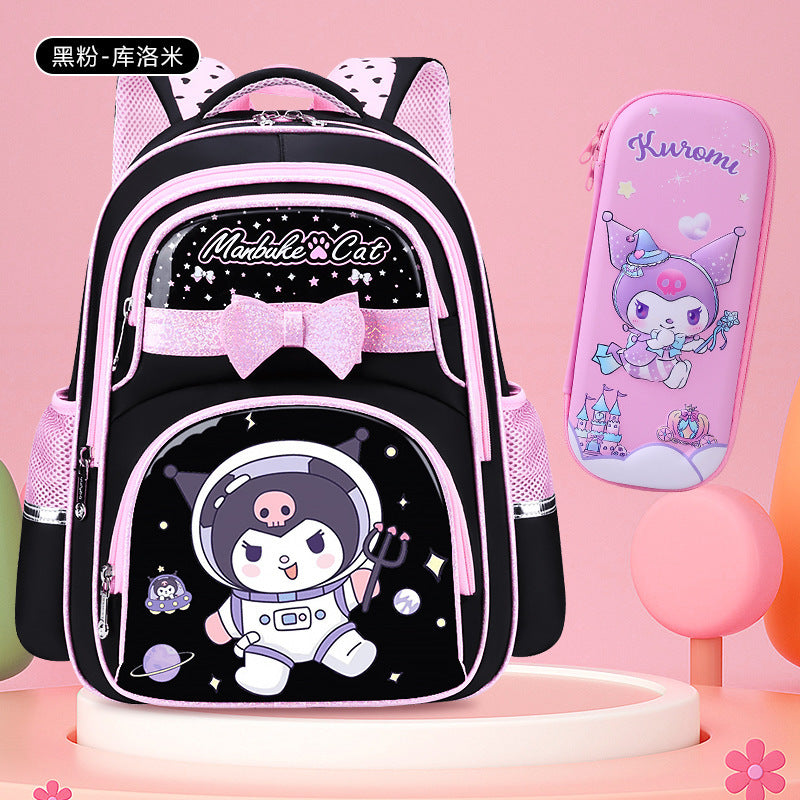 Schoolbag for 1-3-6 grade kids female primary school students 6-9-12 years old large capacity ultra-light backpack to reduce burden