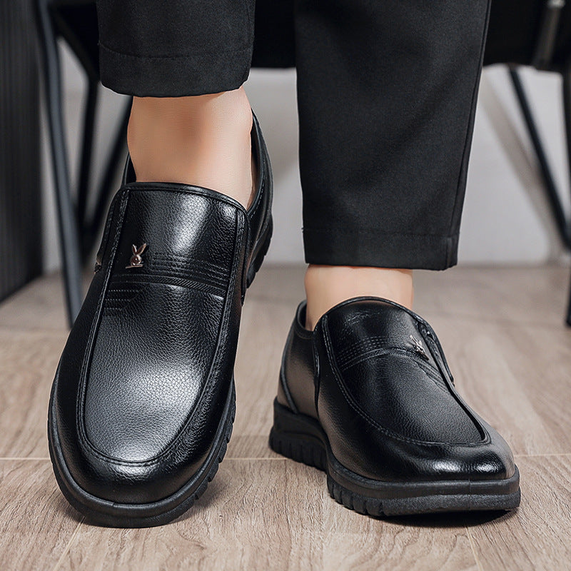 【genuine soft leather】men's autumn/winter leather shoes - stylish, versatile business casual shoes for men - soft sole, comfortable dad shoes for middle-aged and elderly men