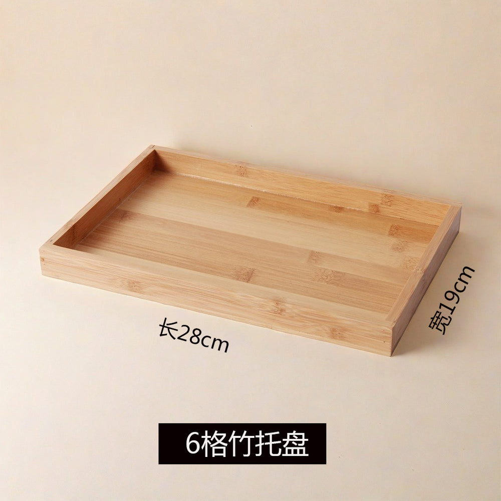 Bamboo tray fruit plate snack plate 2 grids 3 grids 4 grids 6 grids tray bamboo wood plate restaurant barbecue plate bread plate