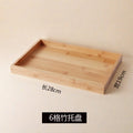 Bamboo tray fruit plate snack plate 2 grids 3 grids 4 grids 6 grids tray bamboo wood plate restaurant barbecue plate bread plate