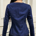 Amazon tiktok pinduoduo foreign trade cross-border fashion round neck waist fishtail denim short jacket