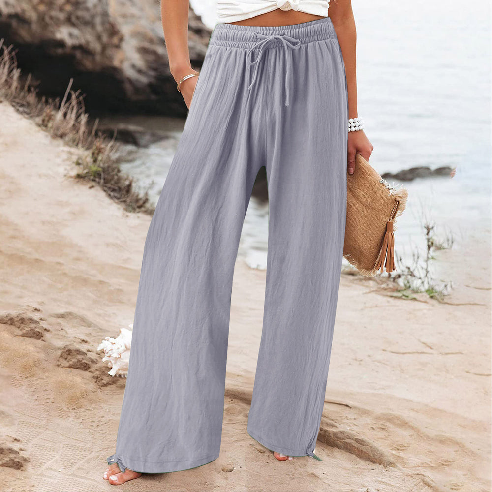 independent station  fashion cross-border hot selling export elastic casualpure colorpants loose pants