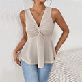 summer new arrival  women's fashion: chic & professional sleeveless v-neck t-shirt - slim fit, figure-flattering, and effortlessly elegant