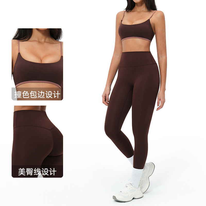 New  barely-there yoga set - spaghetti strap, beautiful back, activewear set for casual running and fitness - 6116