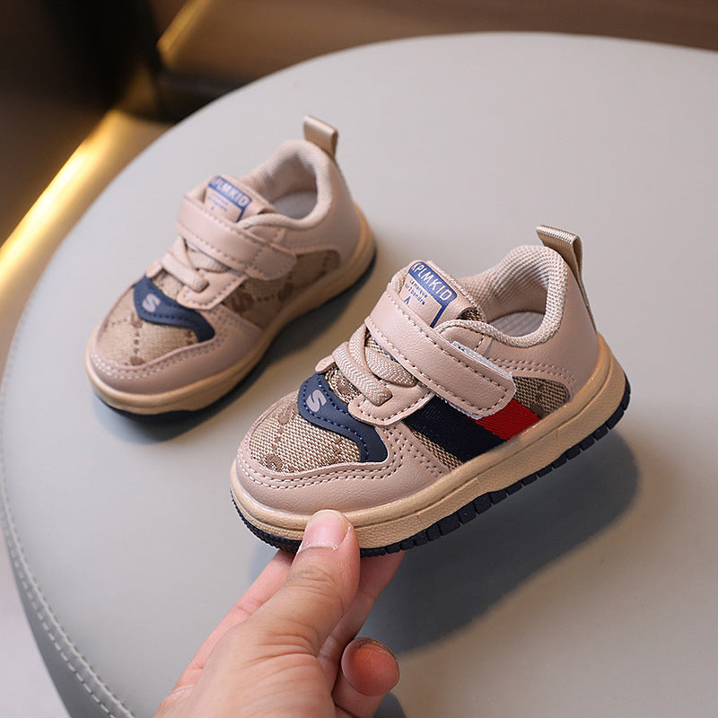 Girls' soft-soled casual shoes, spring/autumn  collection, kids' shoes, boys' fashionable lightweight sneakers, ages 1-3