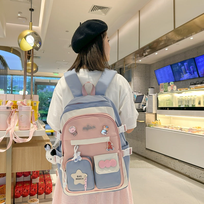 School bag for female primary school students Large capacity cute backpack Japanese junior high school students Fashion casual school bag