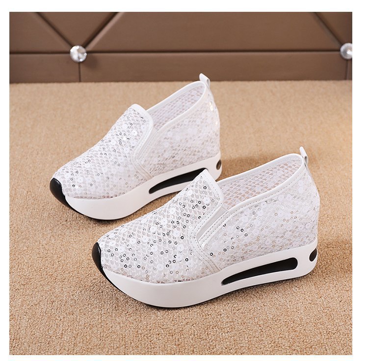 women's fashion flat heel hidden wedge mesh breathable casual flats - supports cross-border platforms and dropshipping