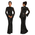 C7186 cross-border   fashion women's bodycon sexy long sleeve rhinestone dress - new arrival