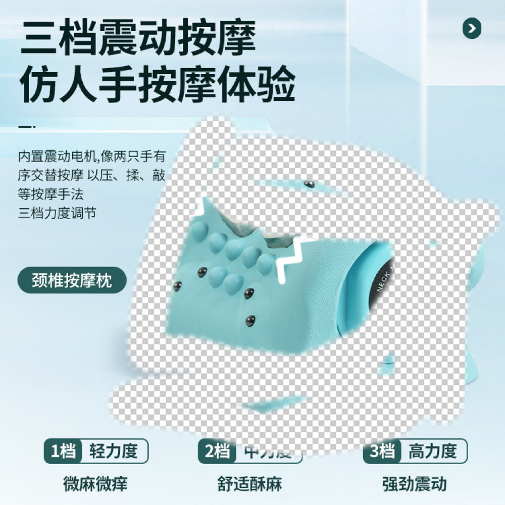 Multifunctional massage pillow - portable, car & home use - electric kneading neck massager with ems, heat compression, and pulse therapy for neck and shoulder relief