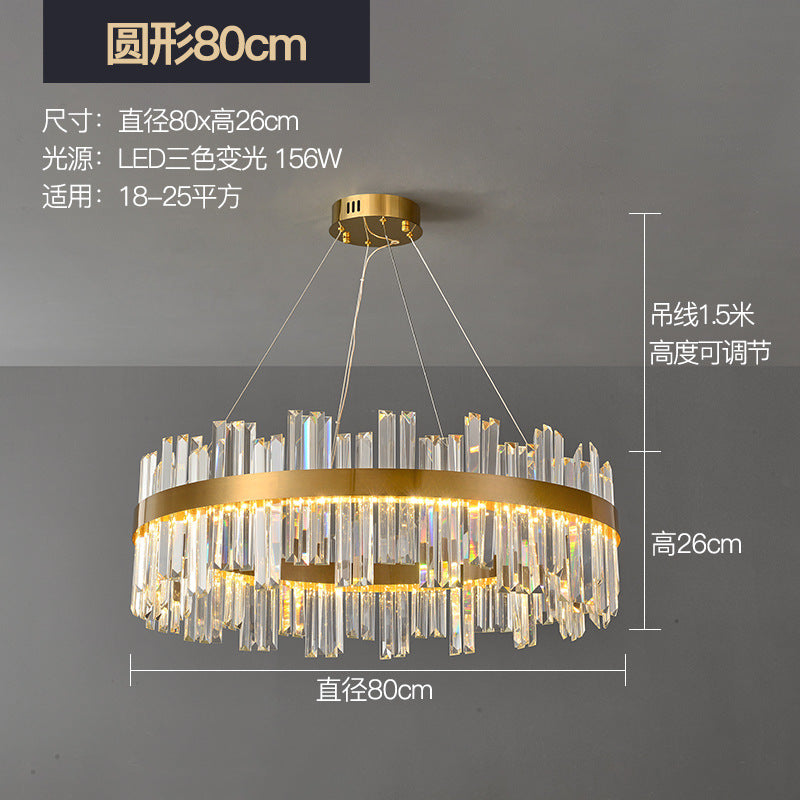 Lighting package combination Light luxury living room lamp Crystal chandelier Atmospheric master bedroom Modern simple 2023 new whole house