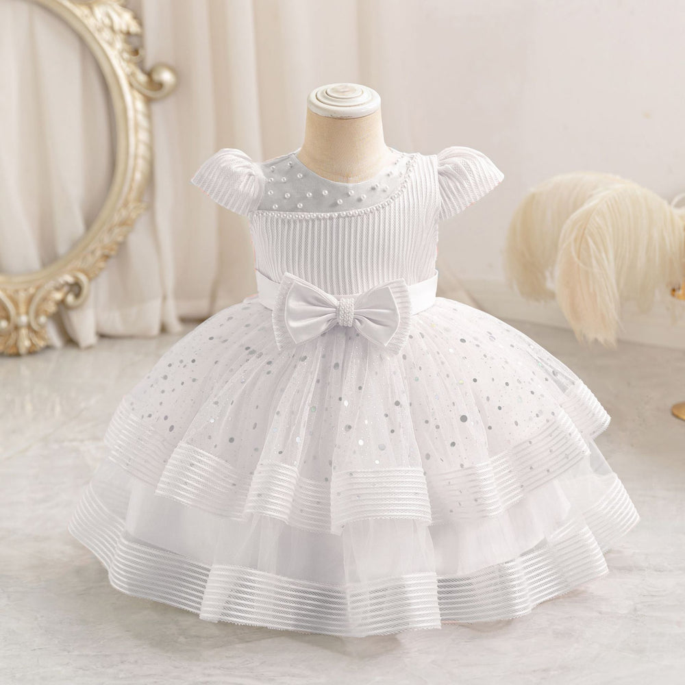 Export ready-made baby girl evening dress sequin wedding dress cake princess dress first birthday dress baby dress