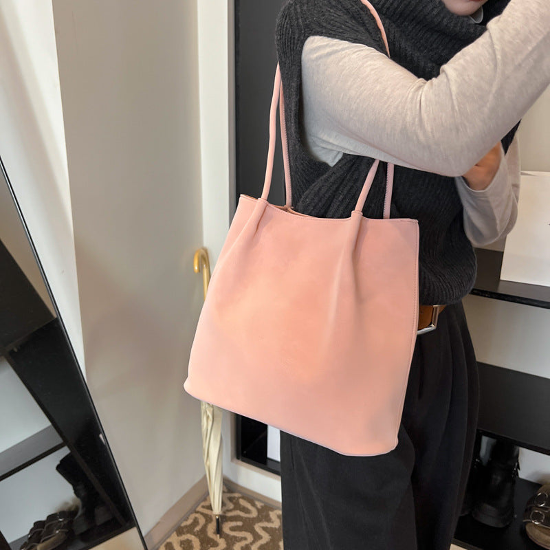 Commuting to work Large capacity tote bag Women's 2025 winter new retro fashion casual shoulder bag Premium sense