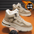Snow boots men's shoes 2025new arrivalwinterfleece-linedthickenedheattechworkwear cotton shoes fur all-in-onethick soleboots
