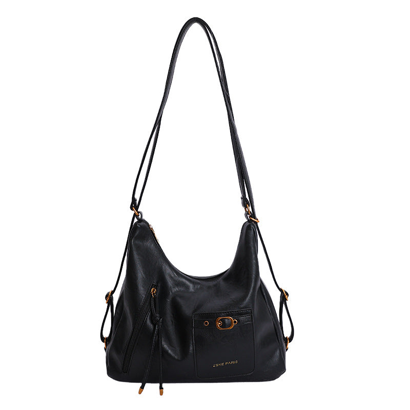 2025 retro multifunctional backpack women's bag new autumn and winter versatile crossbody bag large capacity commuter tote bag trendy