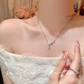 Gardenia light luxury eleganteasiest for match flower titanium steel necklace niche design exquisite clavicle chain necklace wholesale