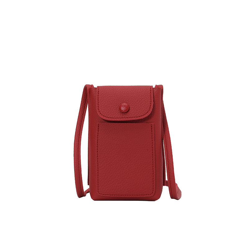Cross-border premium soft leather messenger mobile phone bag women's 2025 summer new shopping and walking mini macaron shoulder bag
