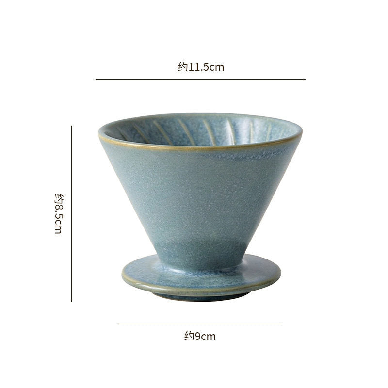 Retro japanese high-looking kiln-turned ceramic coffee filter stylish mocha coffee filter cup coffee powder filter