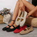 New arrival: women's lightweight fashionable knitted mesh flats - breathable, slip-on, perfect for work or casual wear
