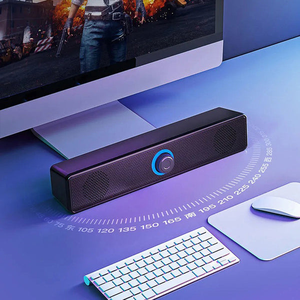 Computer audio, desktop home small speakers, dual speakers, high volume, notebook desktop, long bar Bluetooth subwoofer