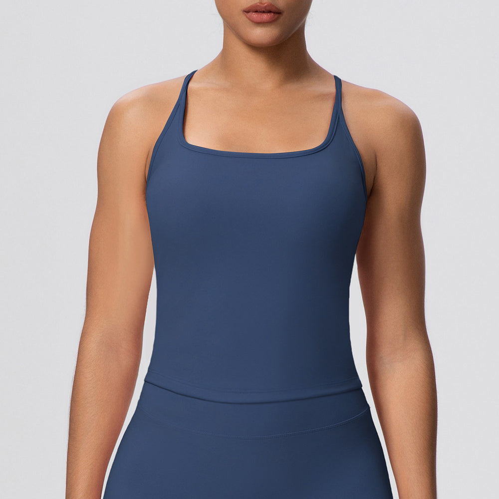 Sexy u-neck racerback sports bra, cloud-feel quick-dry, anti-chafe tank top for running and fitness