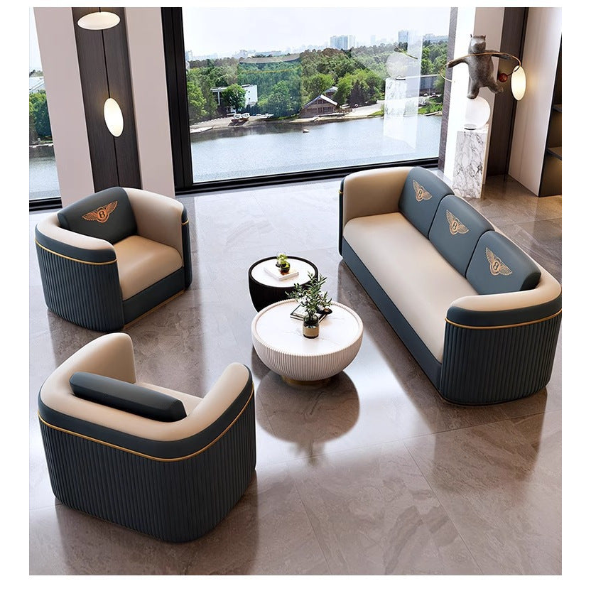Modern casual single sofa chair sales department reception three-person fabric sofa hotel foot bath reception leather art accessible luxury