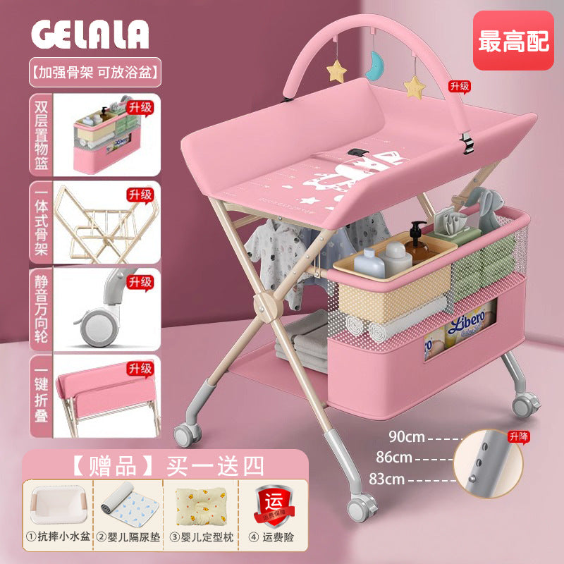 Changing table - multifunctional foldable baby care station for diaper changing, massage, bathing, and newborn care