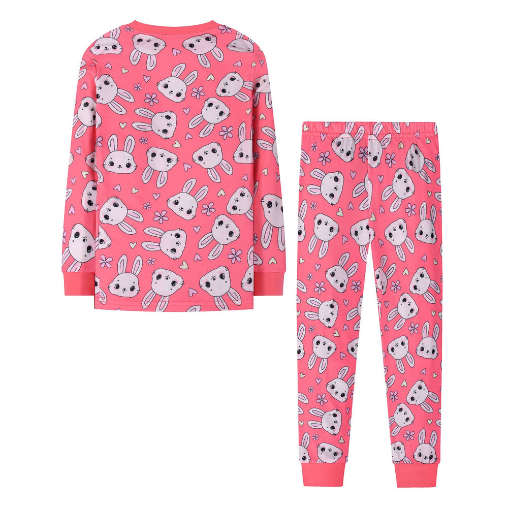 foreign trade supply easter all-print pink rabbit girl home wear suit