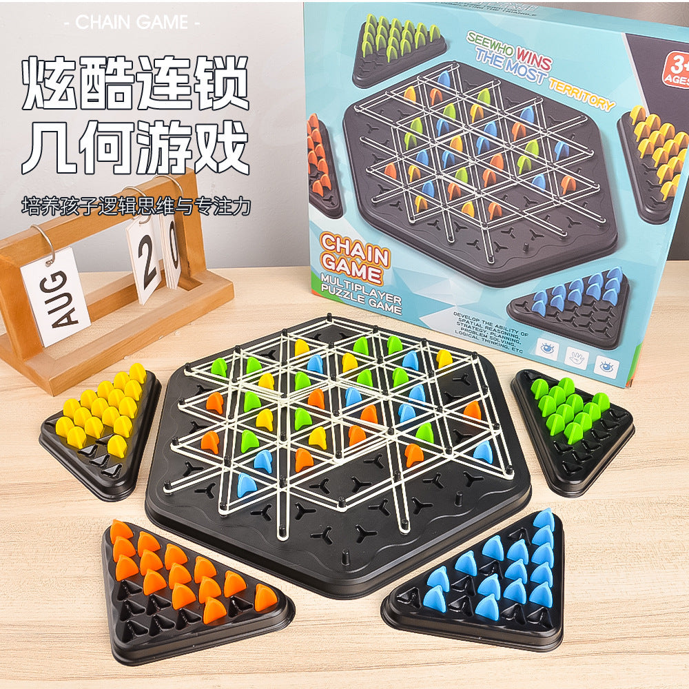 children's geometric chain triangle chess logic thinking training parent-child interactive tabletop game educational toy