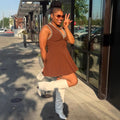 European and american style women's dress -  cross-border fashionable sexy ruched ruffle sleeveless tank dress