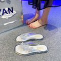 Women's flip-flops: new summer collection - butterfly crystal clear flip-flops, outdoor wear, non-slip, durable, thong sandals